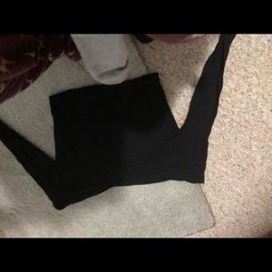 black long sleeves off the shoulder